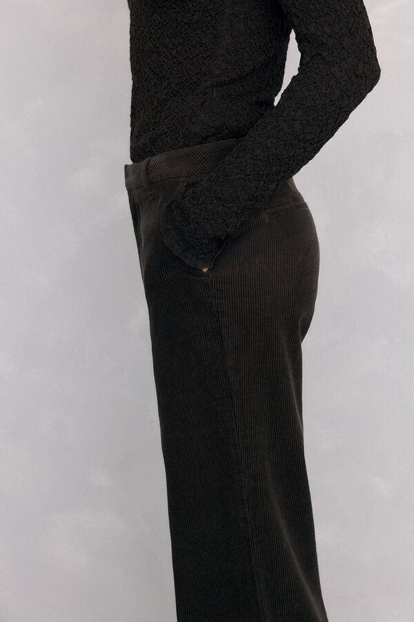 Pedro del Hierro Calças de veludo clássicas de perna larga Verde