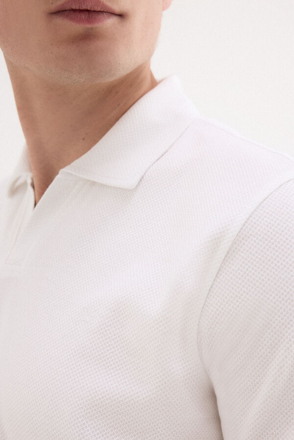 Pedro del Hierro Structure polo shirt Ecru