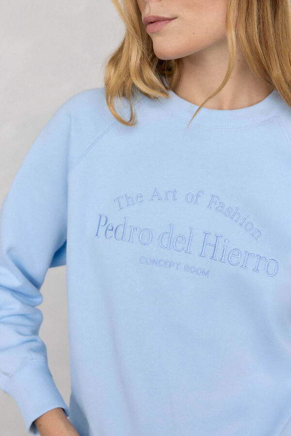 Pedro del Hierro Embroidered logo sweatshirt Blue