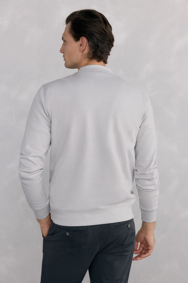Pedro del Hierro Sweatshirt logo gola caixa Cizento