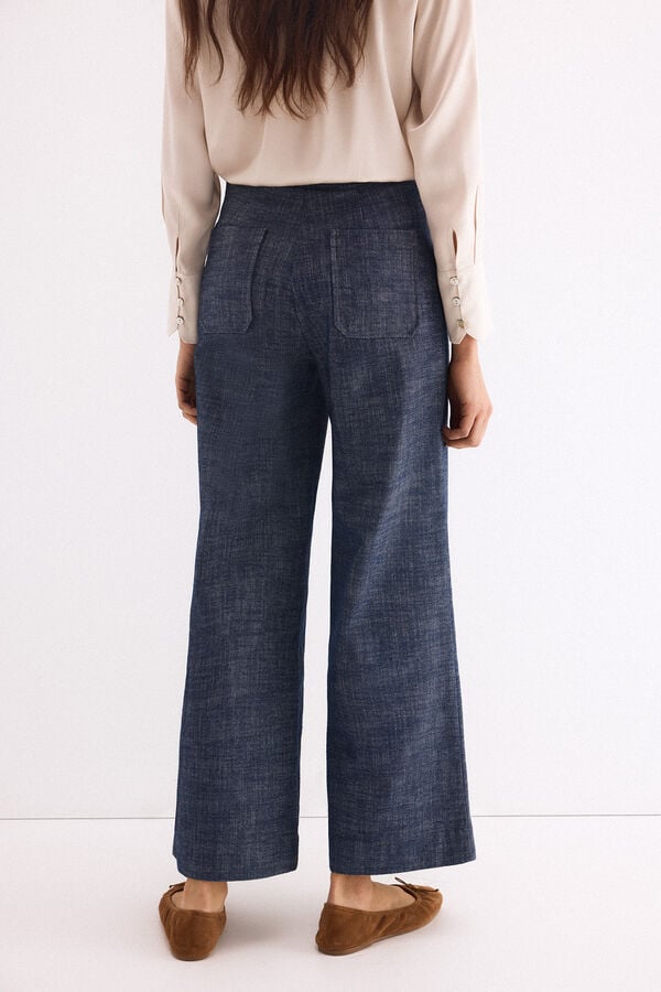 Pedro del Hierro Wide denim trousers Blue