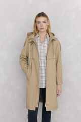 Pedro del Hierro Quilted parka with hood Beige