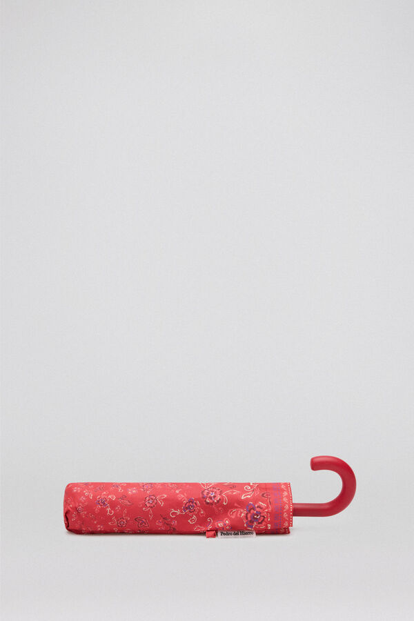 Pedro del Hierro Umbrella with floral print in red tones Red