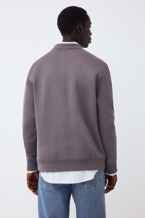 Pedro del Hierro Neoprene crew neck sweatshirt Grey