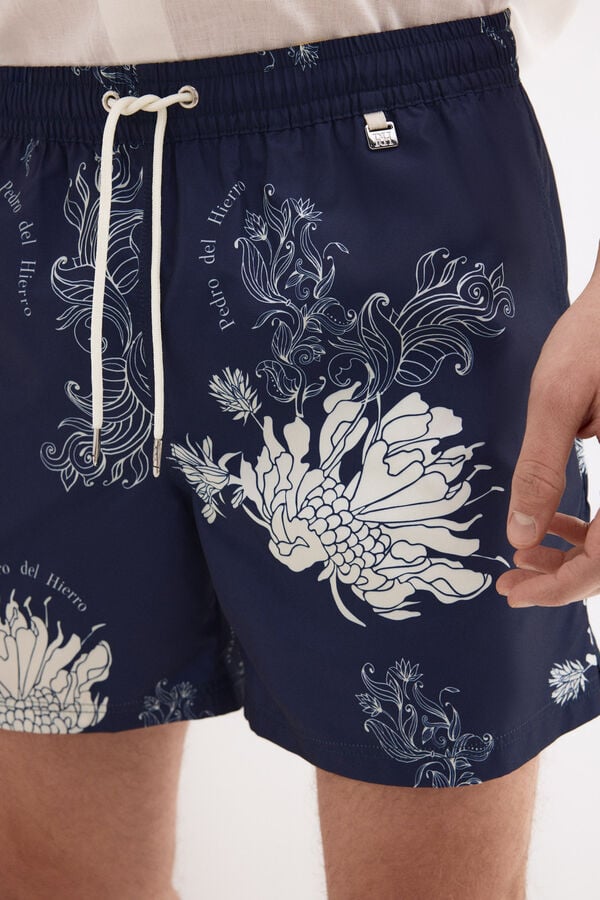 Pedro del Hierro Large floral print swimwear Blue