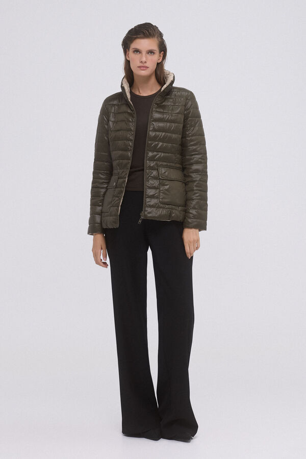 Pedro del Hierro Chaqueta acolchada reversible lisa Verde