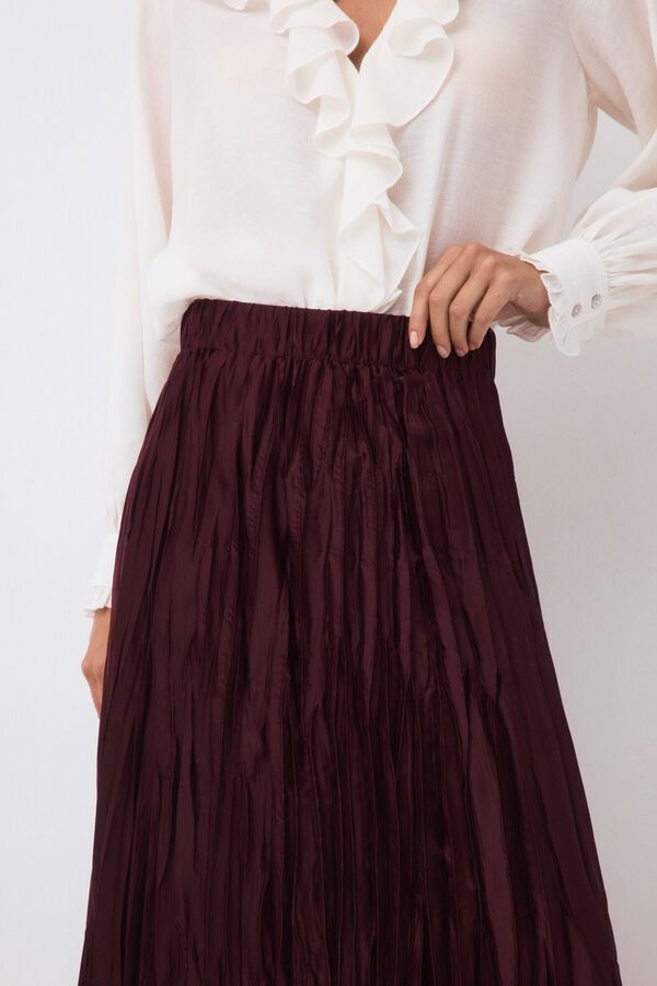 Pedro del Hierro Pleated skirt Burgundy