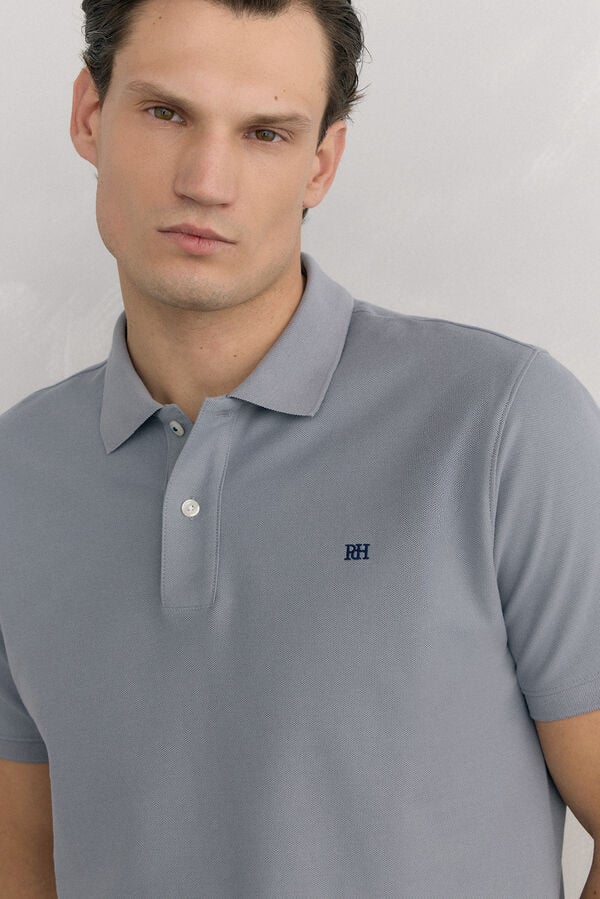 Pedro del Hierro Basic piqué polo shirt Grey