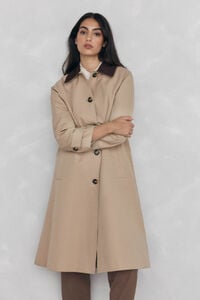 Pedro del Hierro Long trench coat with corduroy neck