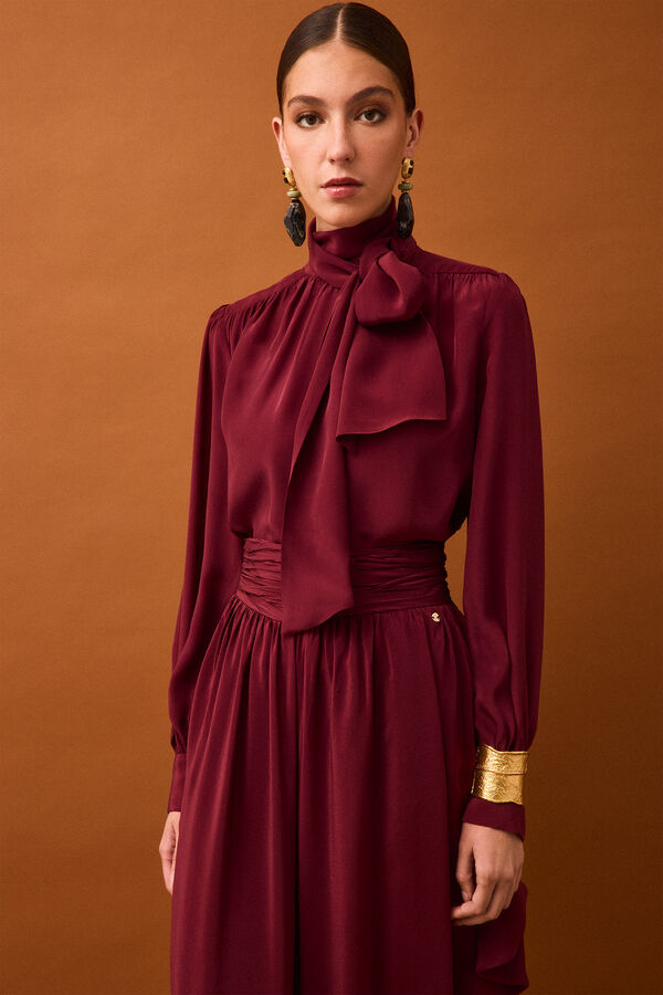 Pedro del Hierro Bow parade blouse Brown