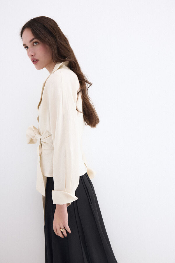 Pedro del Hierro Tie-front blazer Ecru