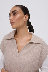 Pedro del Hierro Knitted vest with shirt collar Grey