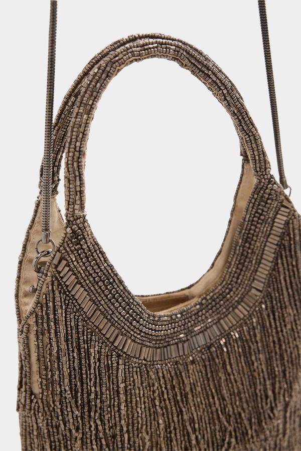 Pedro del Hierro Satin-finish party handbag Grey