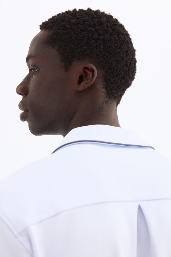 Pedro del Hierro Spanish cotton long sleeve pyjama shirt Blue