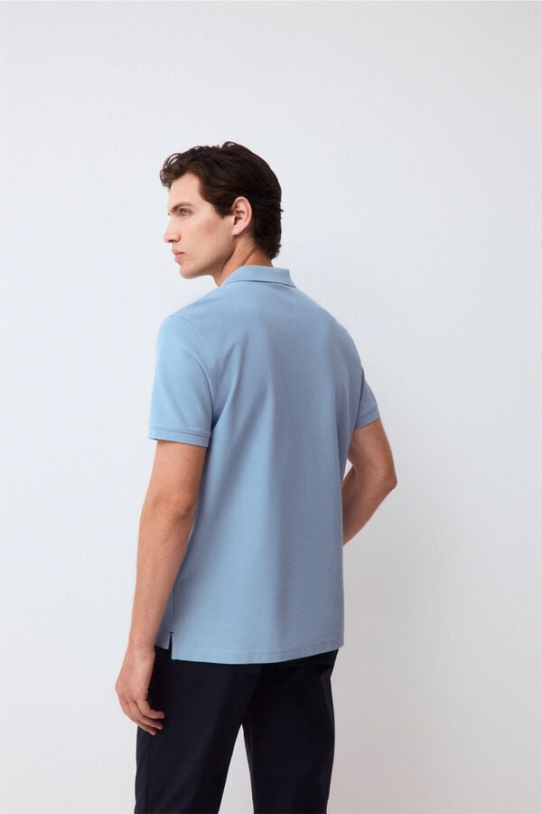 Pedro del Hierro Piqu&eacute; basic polo shirt Blue