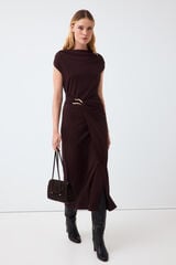 Pedro del Hierro Gold fitted dress Brown
