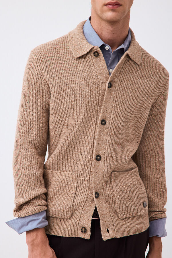 Pedro del Hierro Italian premium yarn knit cardigan Brown
