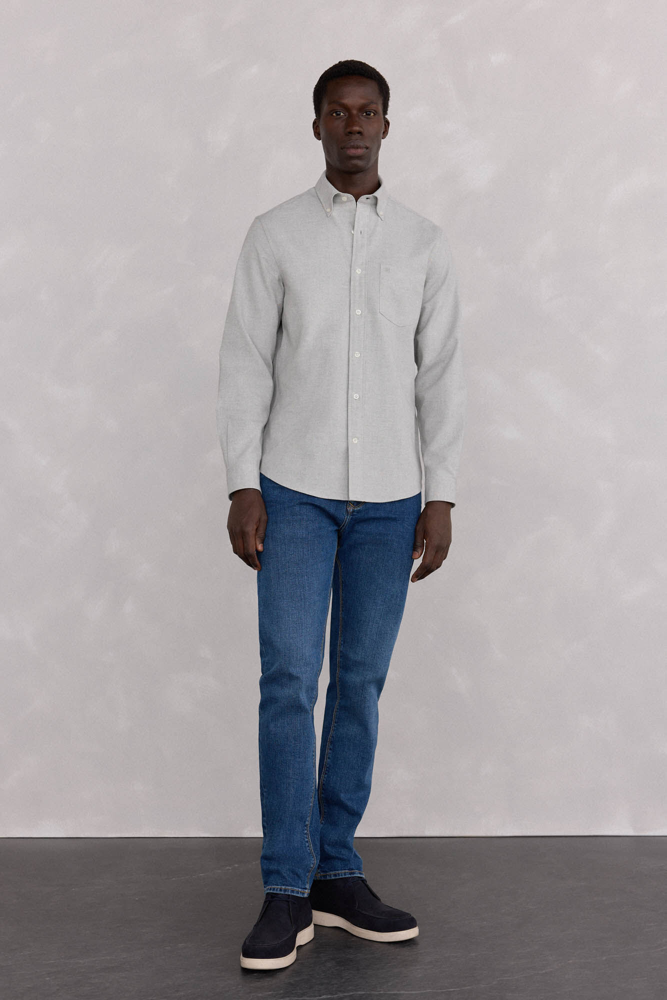Pedro del Hierro Plain Brushed Oxford Shirt