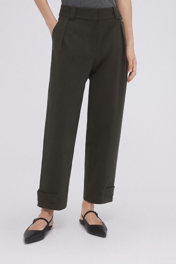 Pedro del Hierro Adjustable hem cut trousers Green