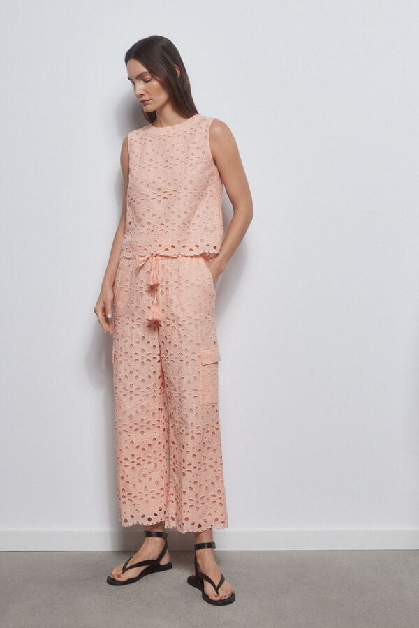 Pedro del Hierro Laminated trousers skirt Pink