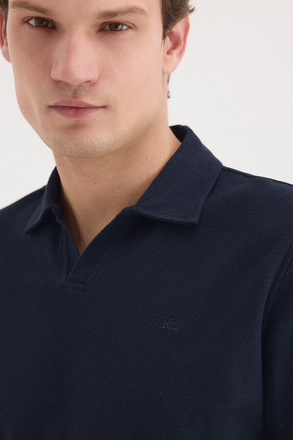 Pedro del Hierro Structure polo shirt Blue