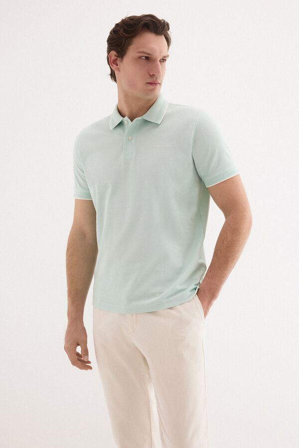 Pedro del Hierro Polo shirt with logo tips Green