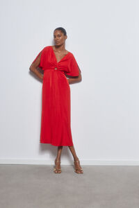 Pedro del Hierro Red gathered dress Red