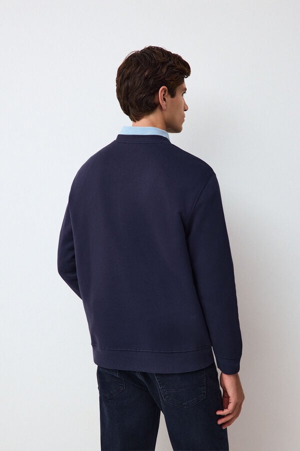 Pedro del Hierro Crew neck logo sweatshirt Blue