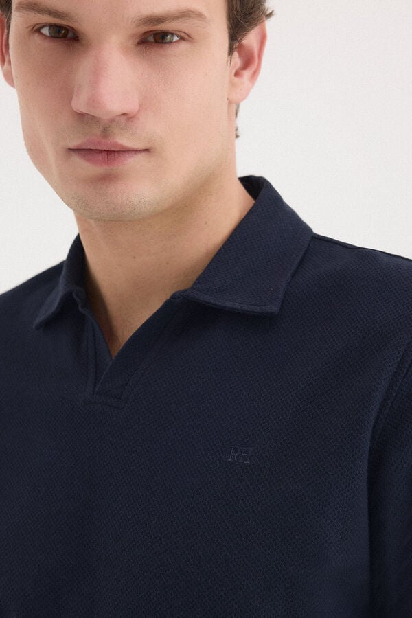 Pedro del Hierro Structure polo shirt Blue