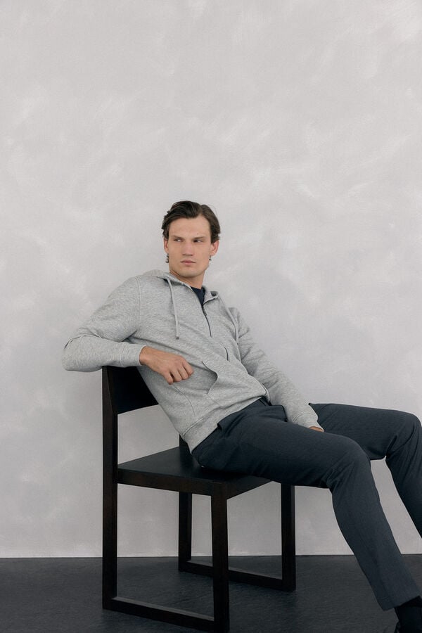 Pedro del Hierro Cardigan with hood technical fabric Grey