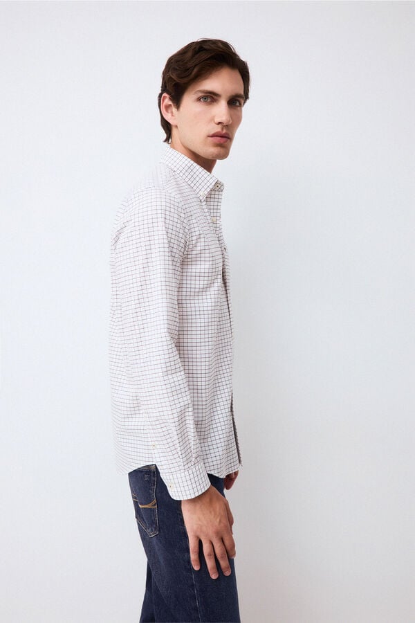 Pedro del Hierro Plaid shirt Brown