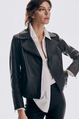 Pedro del Hierro Perfect studded nappa jacket Black