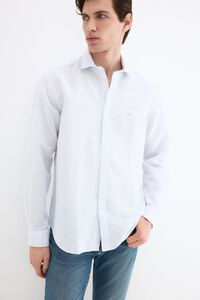 Pedro del Hierro Linen striped easy-iron dress shirt