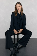 Pedro del Hierro Ruffled blouse with bow Black