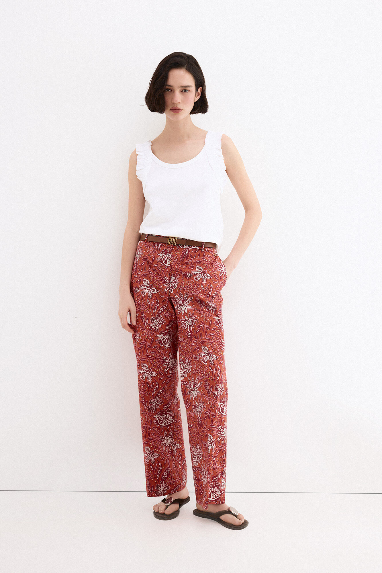 Pedro del Hierro T-shirt al&ccedil;as com folhos