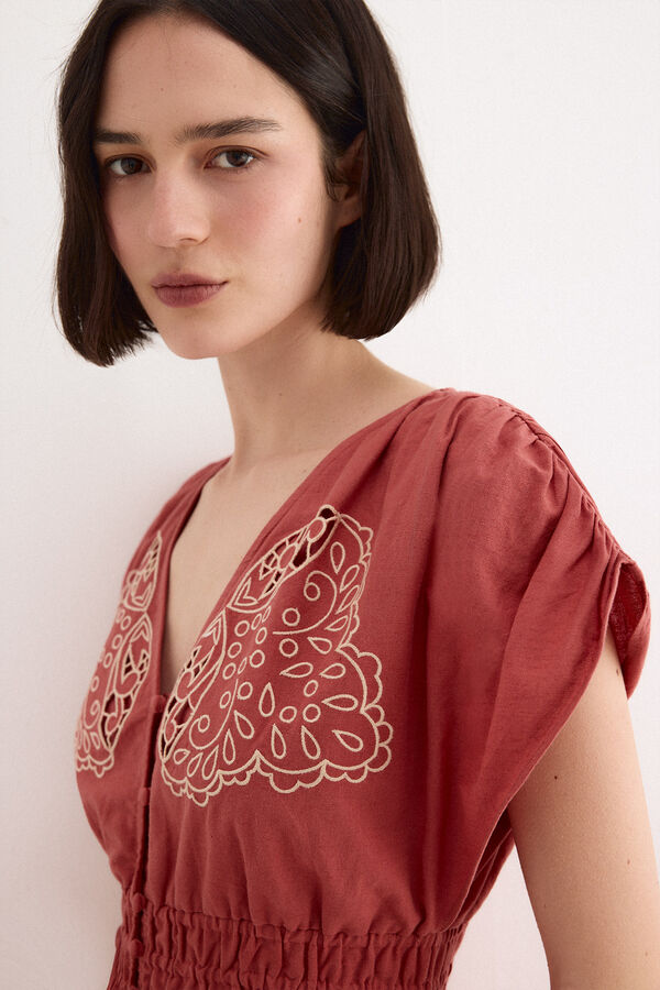 TFP by Tamara Falc&oacute; Embroidered dress Orange