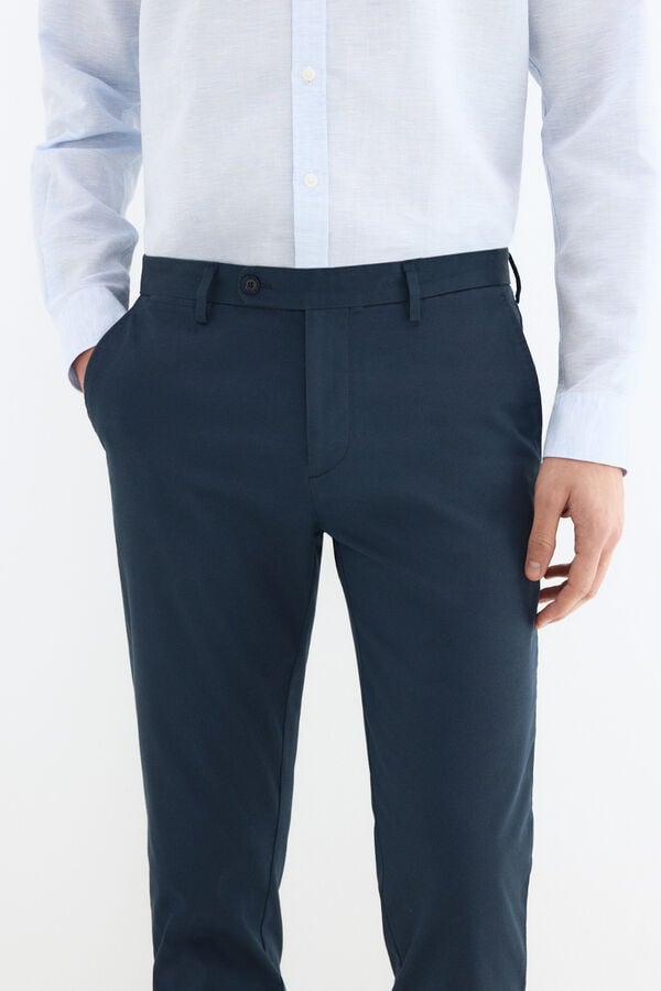 Pedro del Hierro Printed slim fit chinos Blue