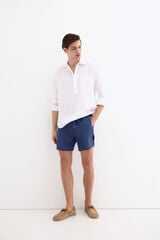 Pedro del Hierro Plain big side logo swimwear Blue