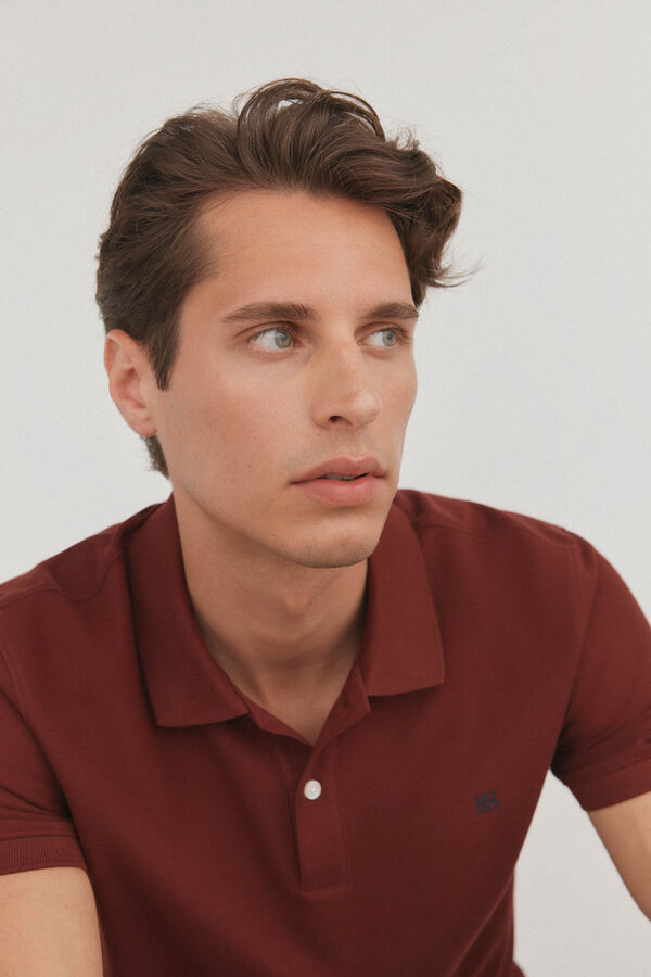 Pedro del Hierro Essential slim polo shirt Burgundy