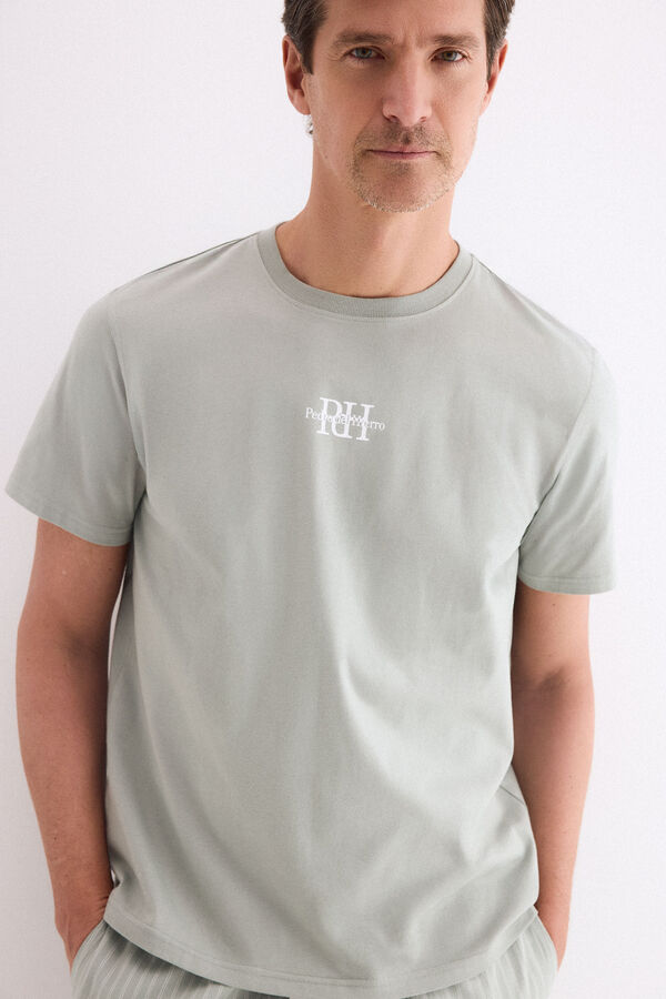 Pedro del Hierro Jersey-knit and fabric pyjama set White