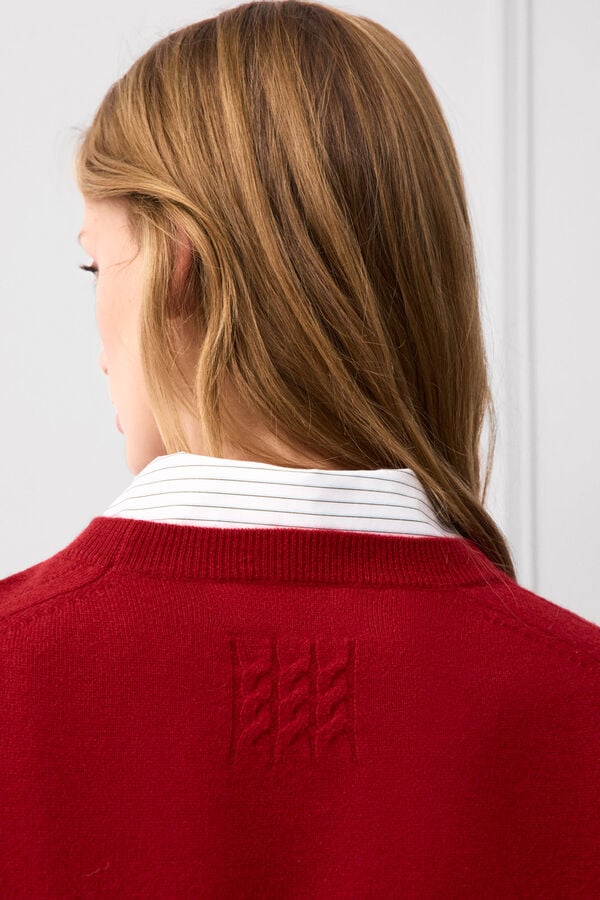 TFP by Tamara Falc&oacute; Basic openwork wool jumper Red