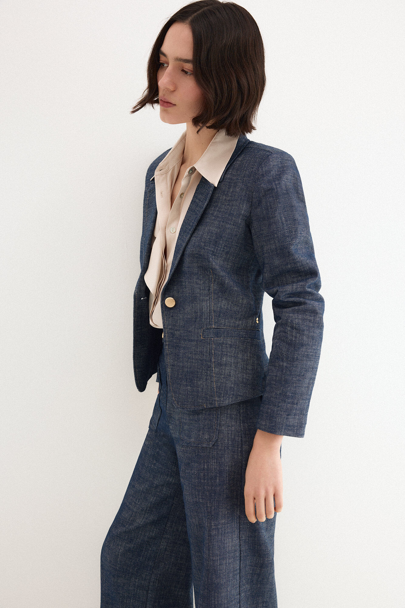 Pedro del Hierro Denim cropped blazer