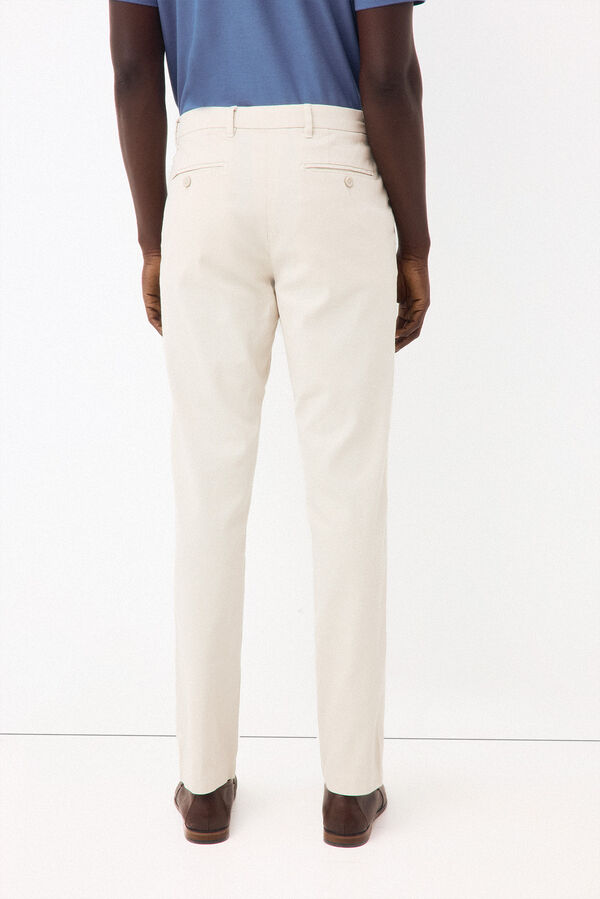 Pedro del Hierro Lightweight structure slim chinos Ecru