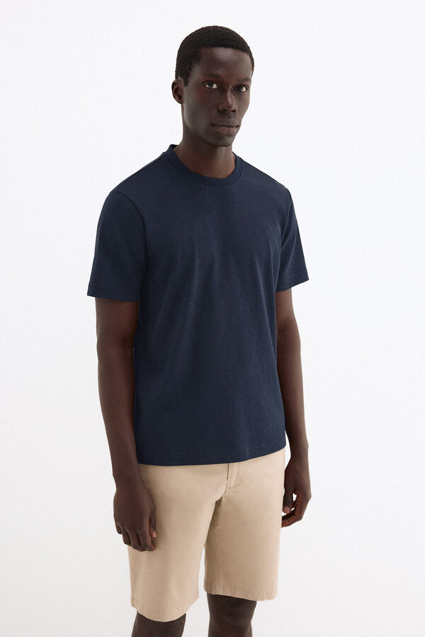Pedro del Hierro Plain T-shirt Blue