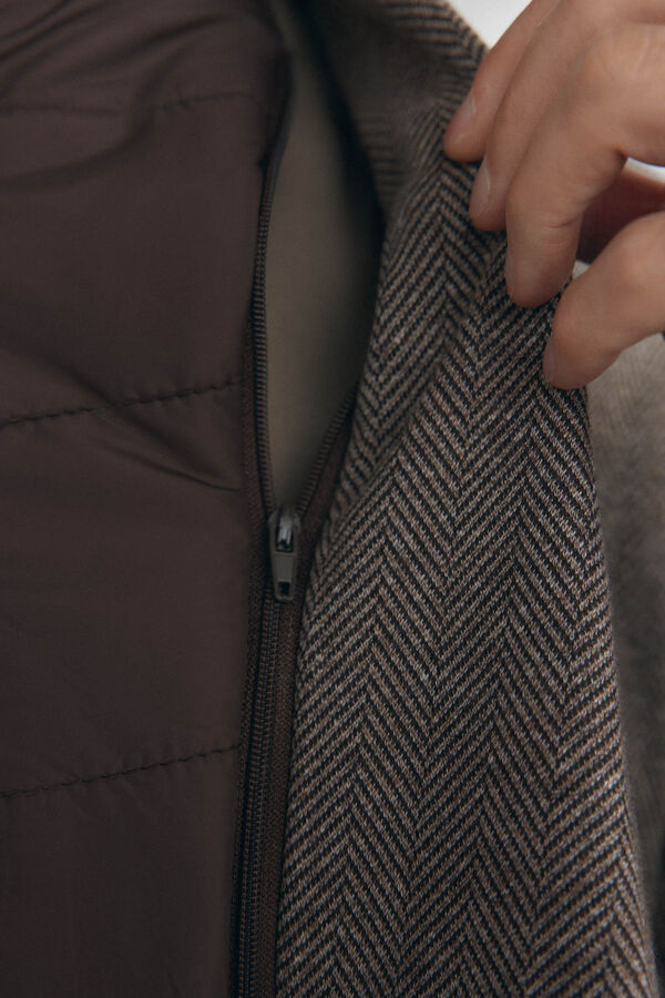 Pedro del Hierro herringbone jersey-knit with removable lining Brown