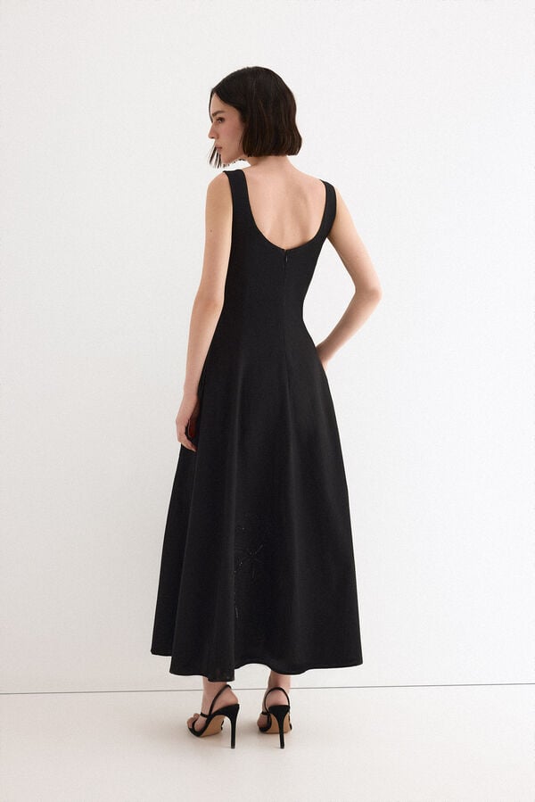 TFP by Tamara Falc&oacute; Floral embroidered dress Black