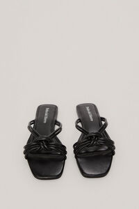 Pedro del Hierro Flat leather tie-strap sandals Black