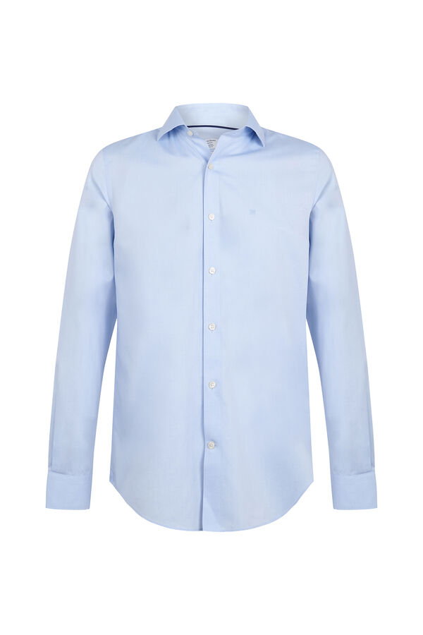 Pedro del Hierro Plain non-iron + anti-stain dress shirt Blue