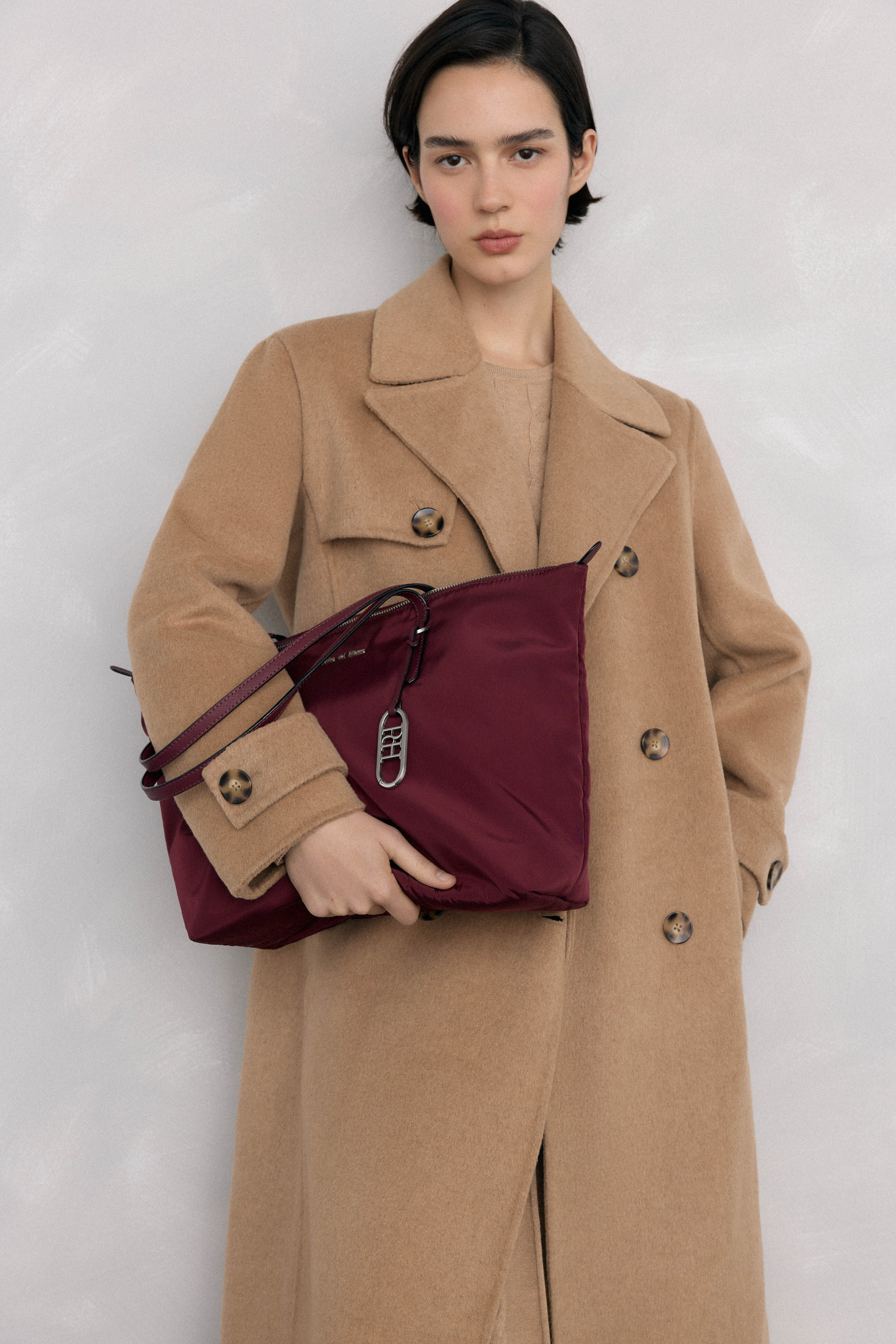 Pedro del Hierro Nylon shopper bag with zip fastening