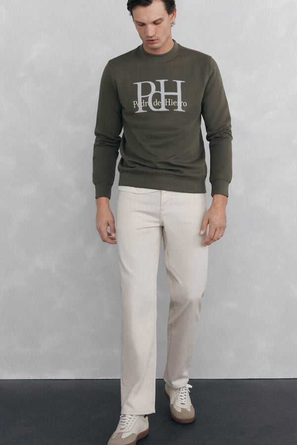 Pedro del Hierro Sweatshirt logo gola caixa Verde